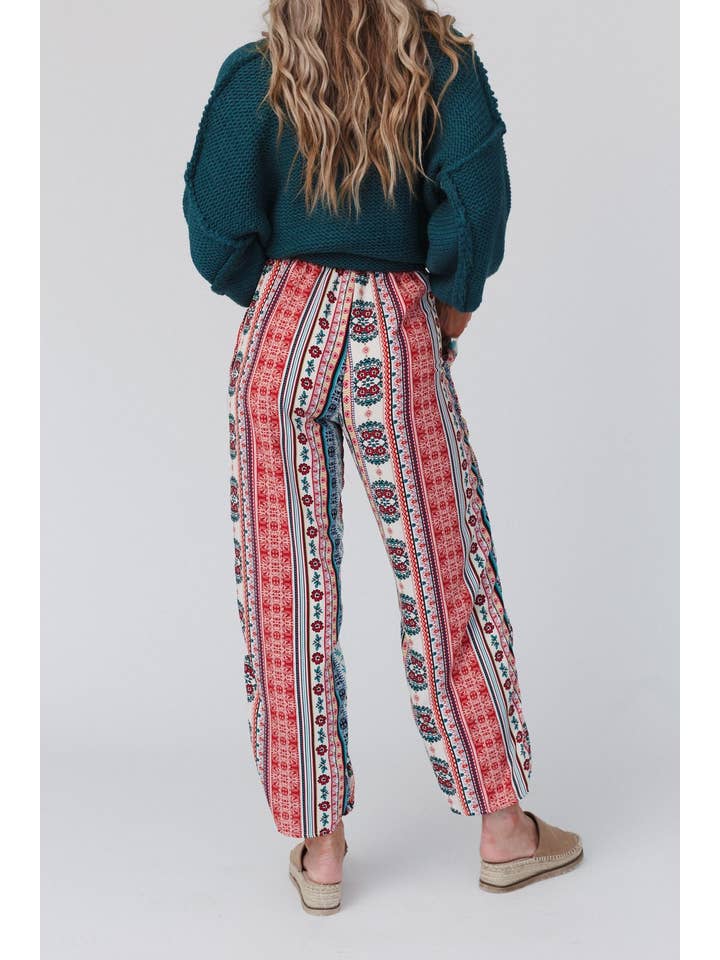 Three Bird Nest - Wholesale Pants - Women's - Staycation Wide Leg Drawstring Pant - Red Clay7