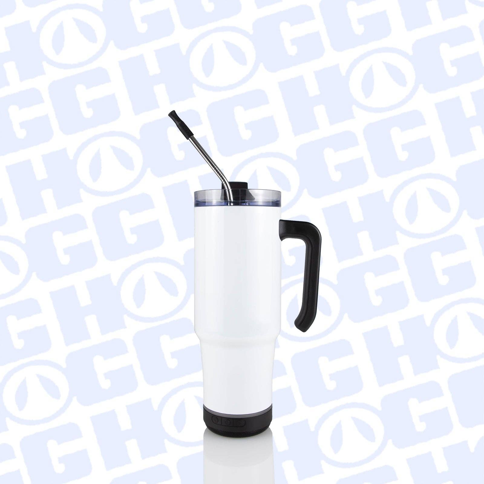 Hogg Outfitters - Wholesale Insulated Mug/Tumbler - 30oz SUBLIMATION SPEAKER TUMBLER - Grippy White4