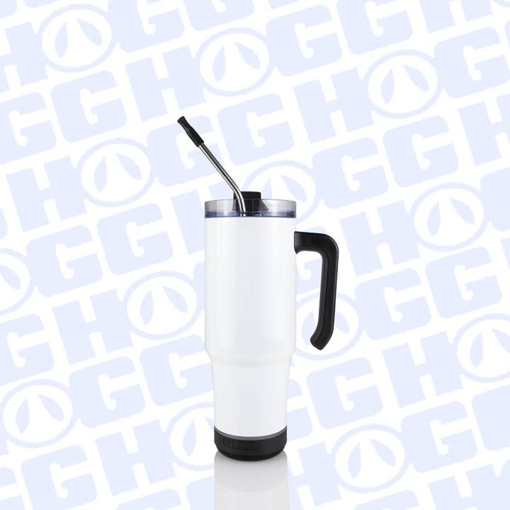Hogg Outfitters - Wholesale Insulated Mug/Tumbler - 30oz SUBLIMATION SPEAKER TUMBLER - Grippy White4
