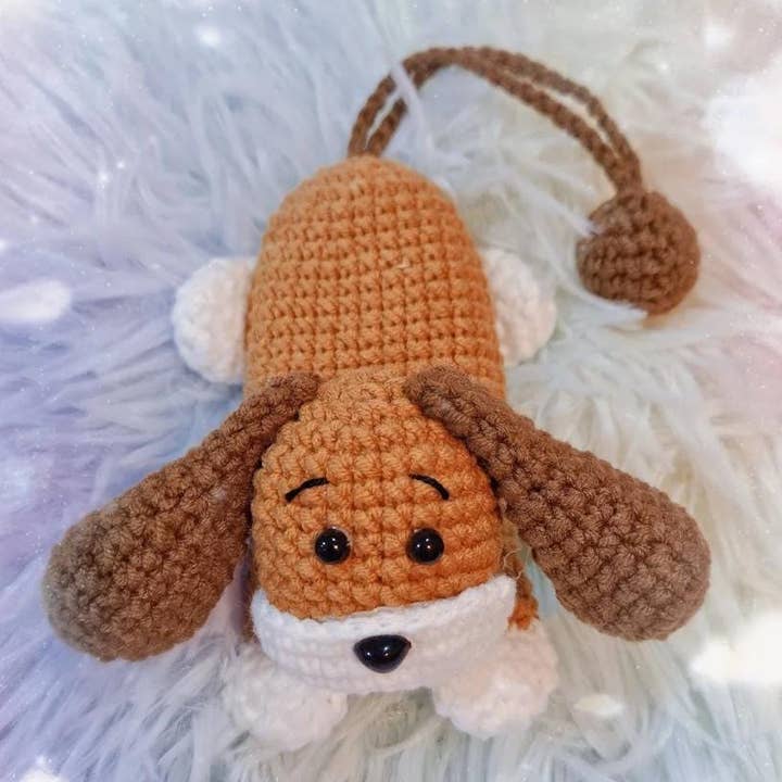 Wholesale Crochet Dachshund Dog Key Cover, Cute Animal Keychain