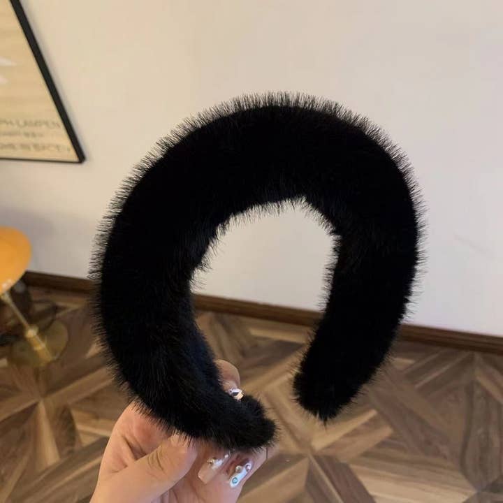 ACCITY - Wholesale Spa Headband - NEW WIDE BRIM PLUSH HEADBAND_CWAHA17161