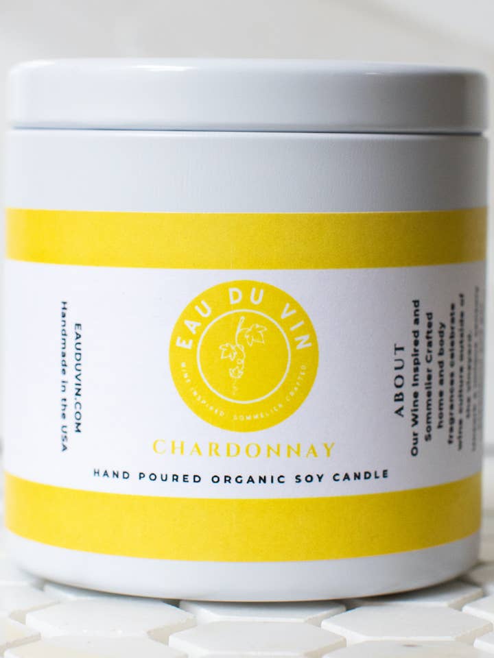 Chardonnay Hand Poured Candle for wholesale by Eau Du Vin