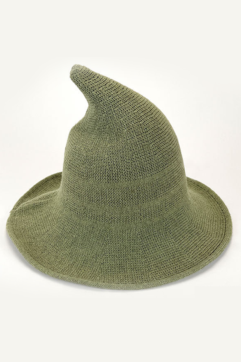ACCITY - Wholesale Fedora - Women's - Halloween Knit Witch Hat, Wide Brim Pointed Top_CWAH061615