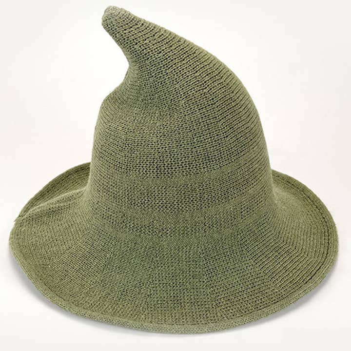 ACCITY - Wholesale Fedora - Women's - Halloween Knit Witch Hat, Wide Brim Pointed Top_CWAH06169