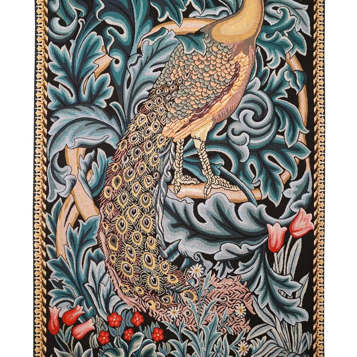 WH-WM-PEACOCK | TAPISSERIE MURALE PAON WILLIAM MORRIS pour la vente par SignareArt