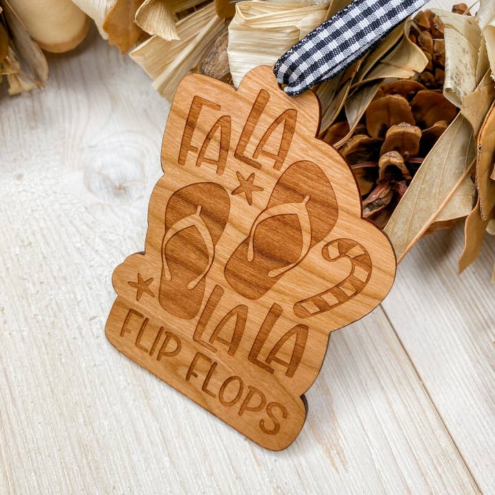 The Cottonseed Marketplace - Wholesale Ornament - Coastal Ornament - Fa La La La La Flip Flops1
