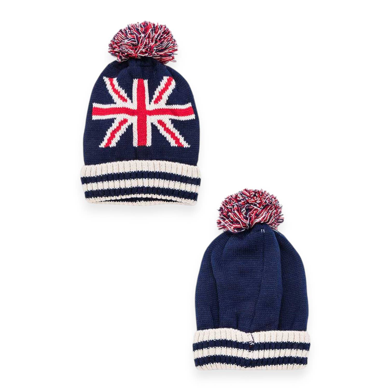 LA Jewelry Plaza - Wholesale Beanie - Women's - Mix Flags Intarsia Pom Pom Beanies Set4