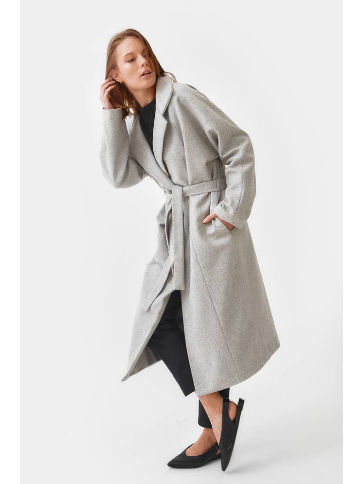 Mila.Vert - Venta al por mayor Abrigo - Mujer - Abrigo oversize con cuello alto