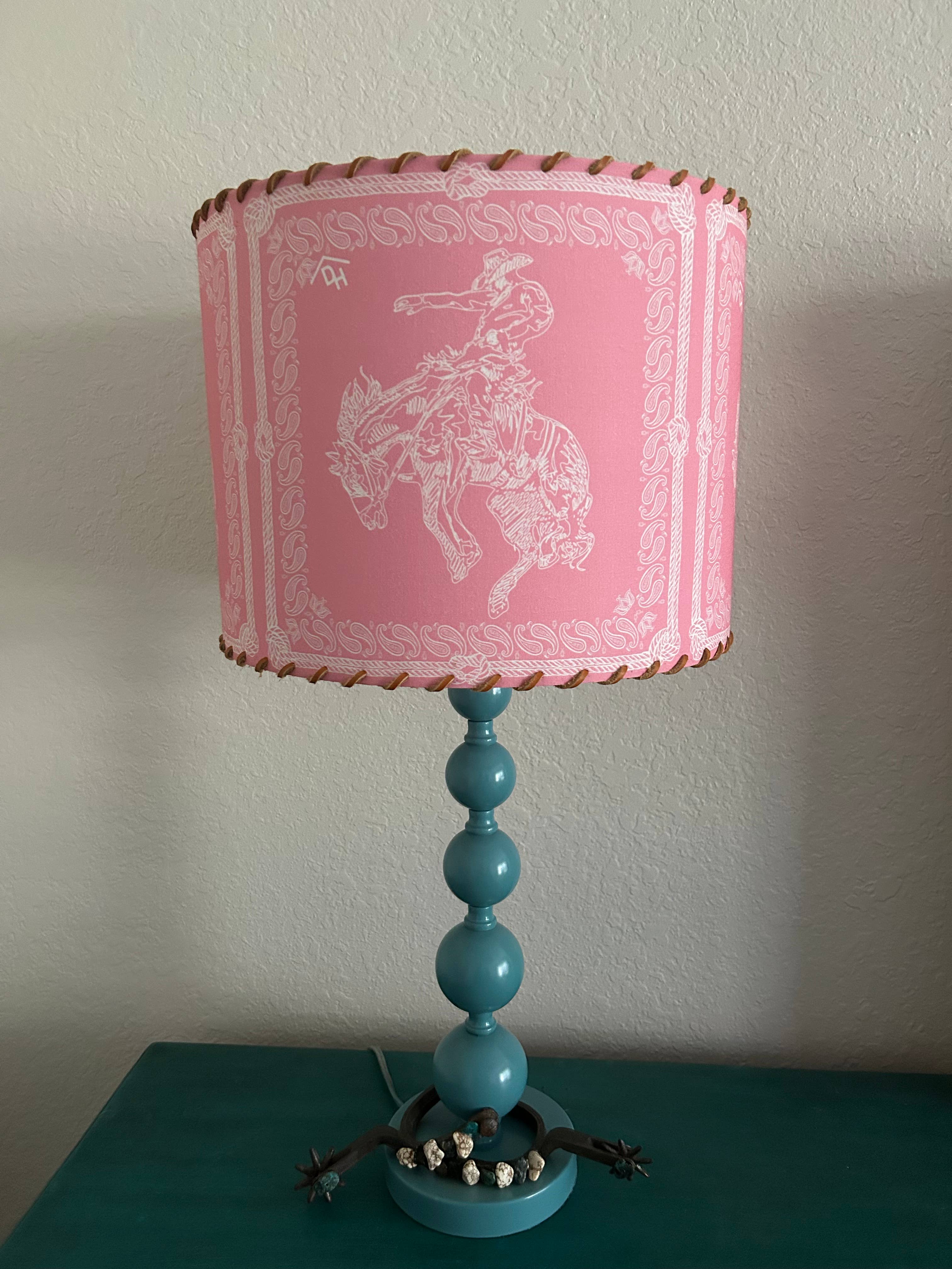 Red Dirt Ranch Clothing Company – wholesale Lampshade – Lampshade Bandana Bronc Pink2