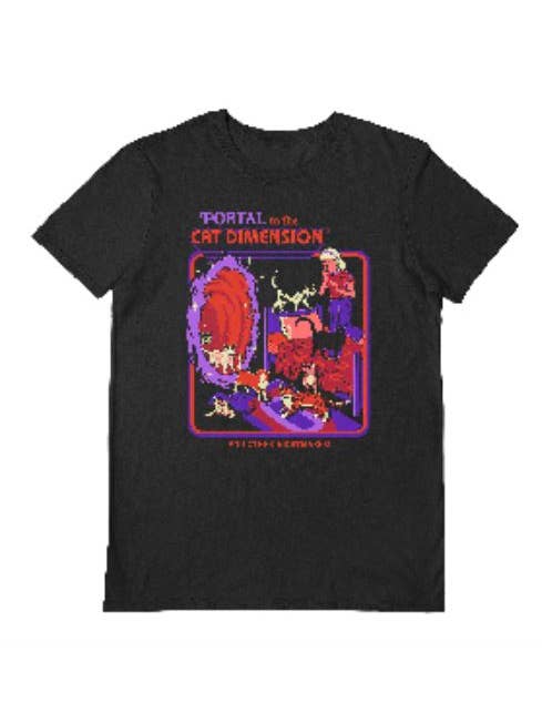 Pyramid International - Wholesale T-Shirt (Graphic) - Unisex - STEVEN RHODES (PORTAL TO THE CAT DIMENSION) BLACK T-SHIRT