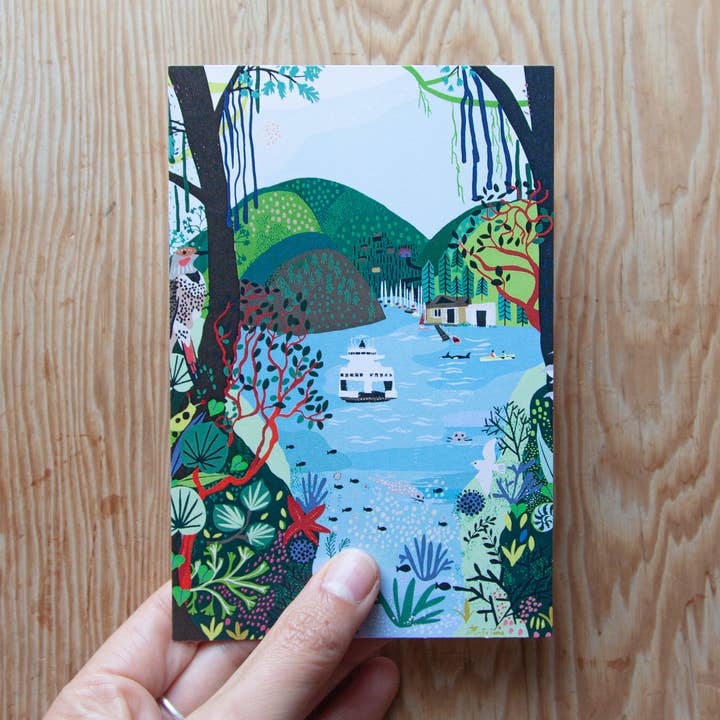Bowen Island - Nexwlélexm Postcard for wholesale by Anja Jane
