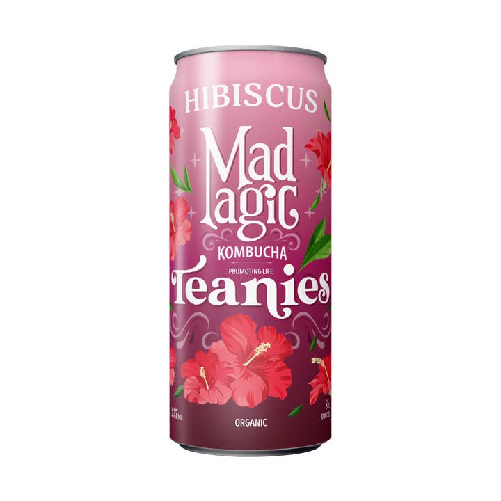 Hibiscus Teanies for wholesale by Mad Magic Kombucha