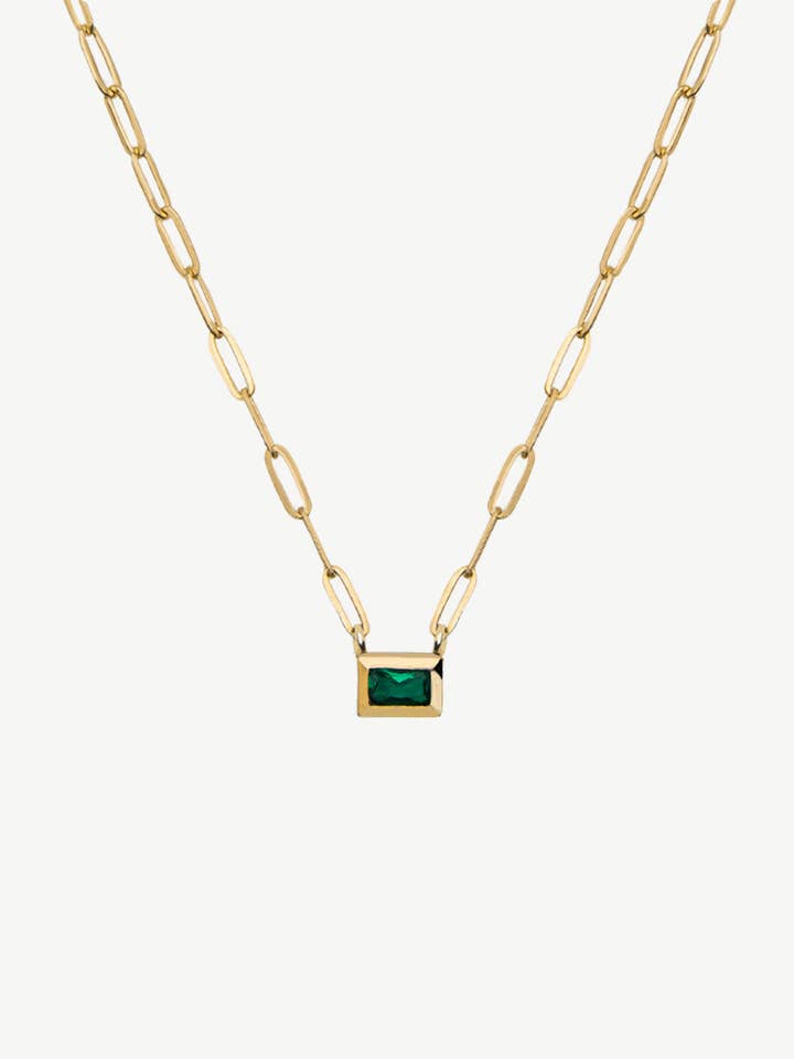 Amber Single Chain Necklace in plated 925 silver for wholesale by MESH