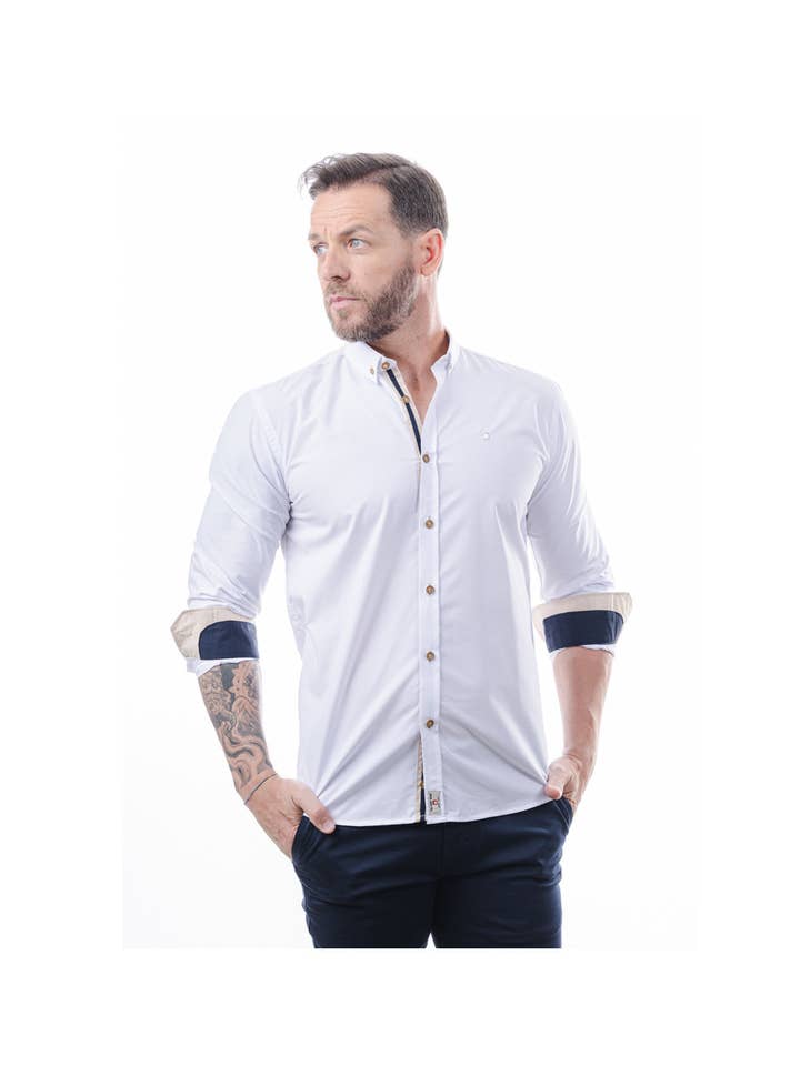 8343 BASIC SHIRT WITH ELBOW DETAIL for wholesale by Yellow Skin