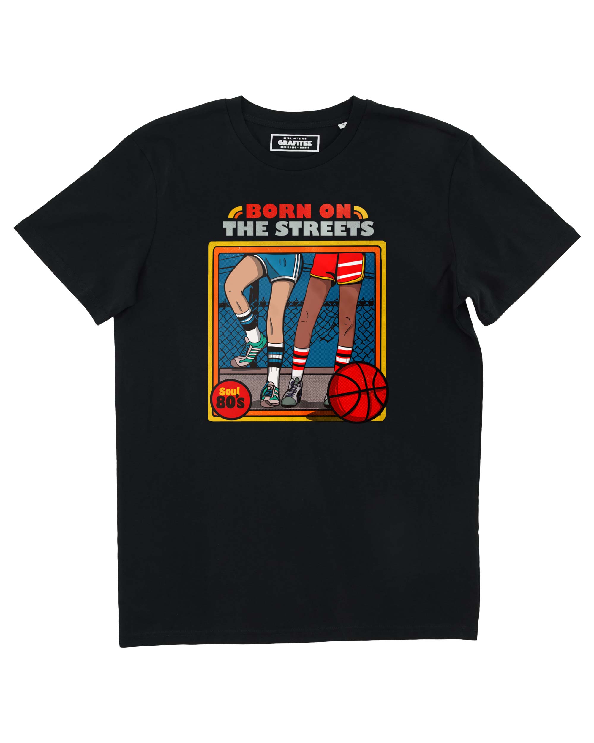 Black Born on the Streets Tee - Sport Basketball T-Shirt for wholesale on Faire0