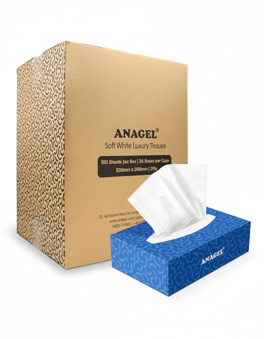 ANAGEL – wholesale Tissue box – Soft White Facial Tissues, Box of 1000