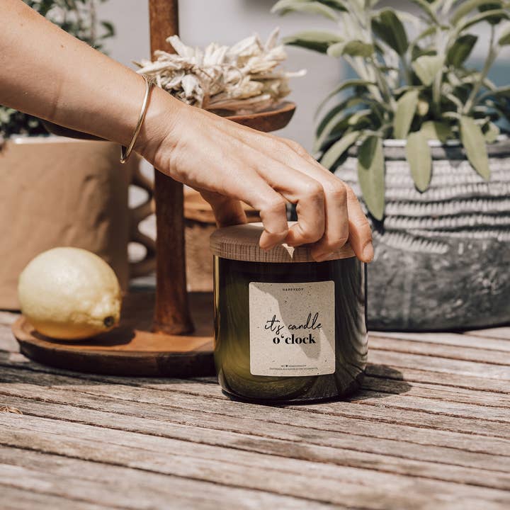 Happysoy - Wholesale Jar/Filled Candle - Scented candle | It's Candle O'Clock | From wine bottle3