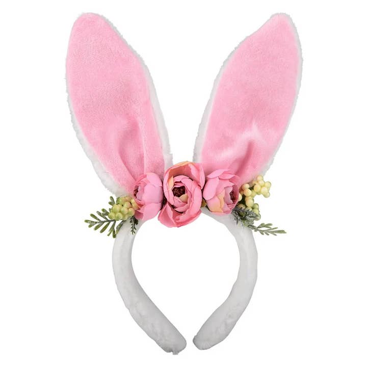 Holiday Farm - Wholesale Fashion Headband - Baby - Bunny Soft Plush Ears With Flowers For Kids Halloween4