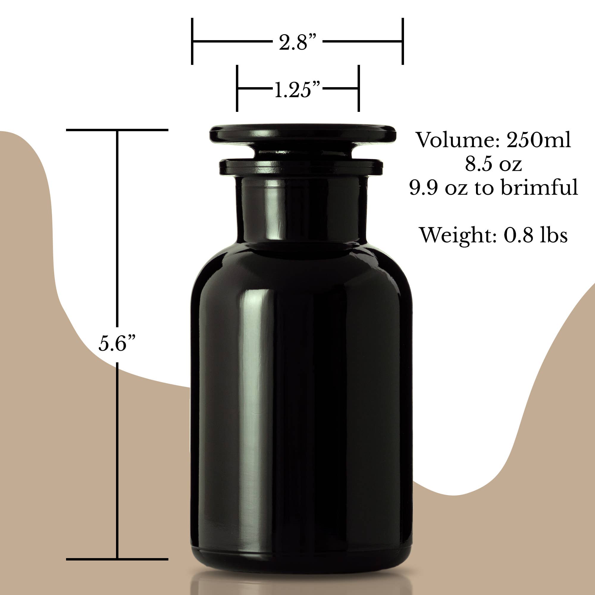 Artanis Home - Wholesale Jar - Customized 500 Ml UV Glass Apothecary Tea Jar - Arch Design4