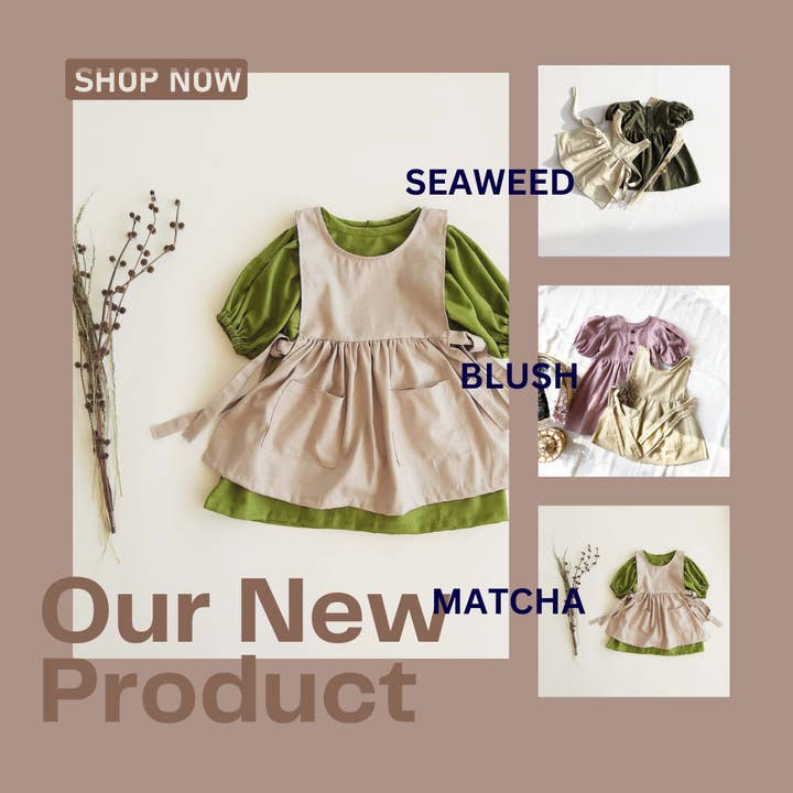 Kleine Tijntje - Wholesale Apron - Kids - Giso Linen Pinafore Apron Set3