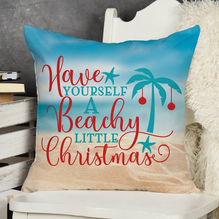 Have Yourself A Beachy Weihnachts-Wurfkissen für den Großhandel von Potter's Printing