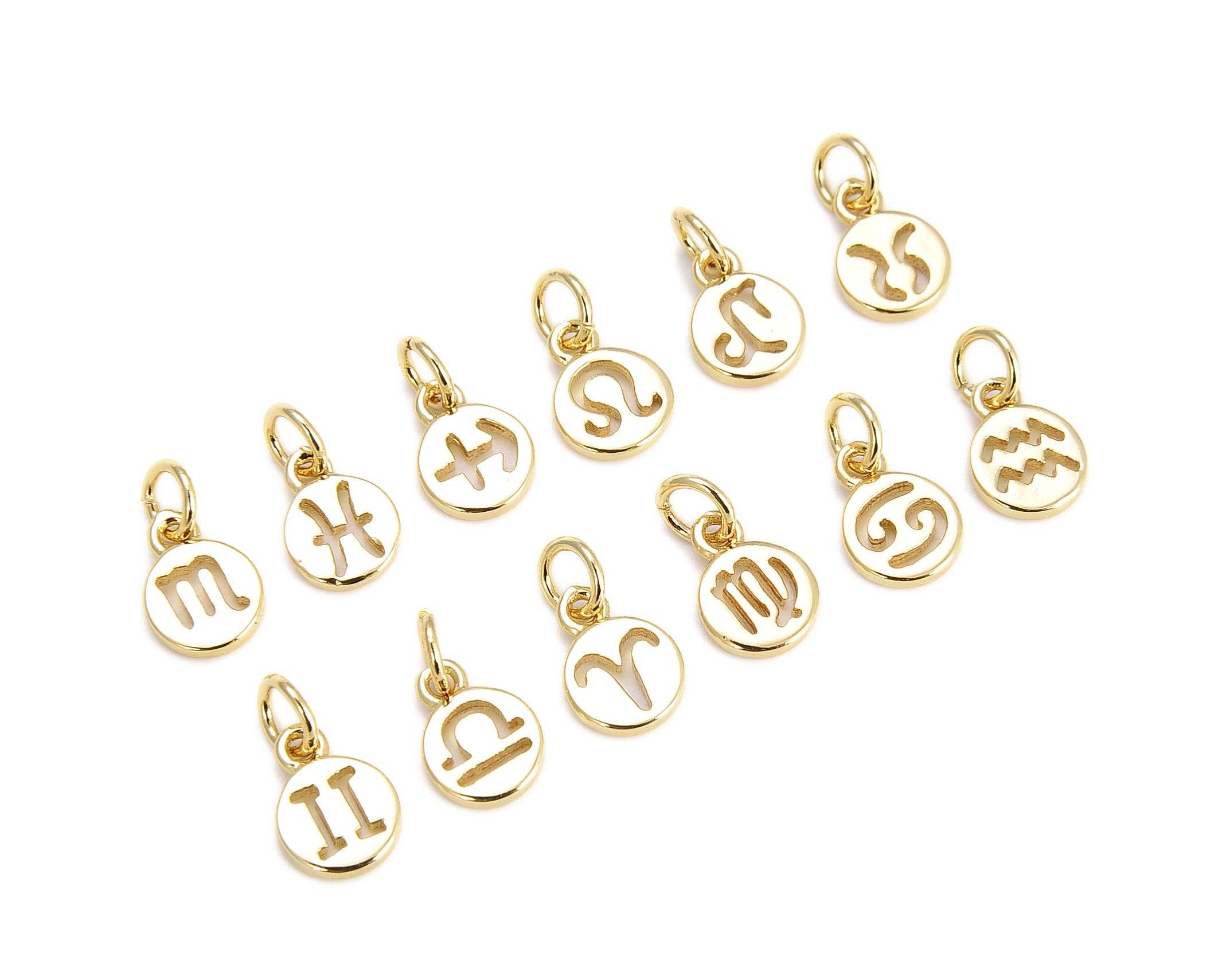 Beads Creation - Wholesale Individual Charm/Pendant - 18K Gold-Filled Zodiac Sign Individual Pendant Necklace1