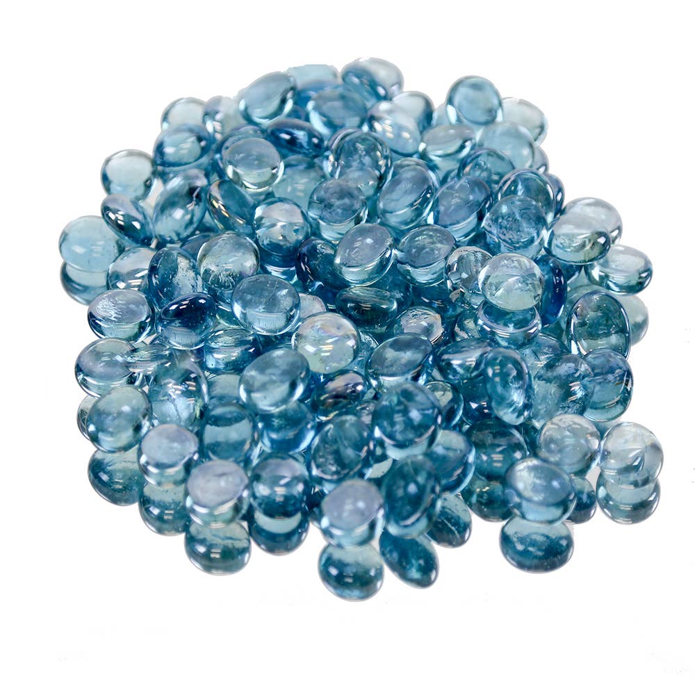 WGV International - Wholesale Decorative Tabletop Object - WGV Decorative Flat Glass Marble Vase Filler - Light Blue0