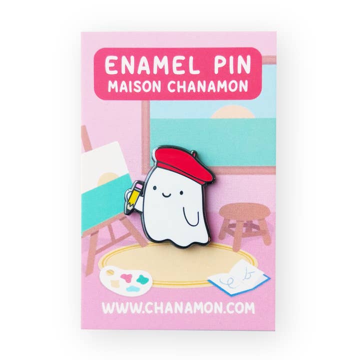 Artist Ghost Enamel Pin for wholesale by Maison Chanamon