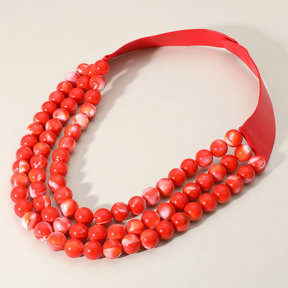 Sensibling Corp. - Vendita all'ingrosso Collane di perline/perle - Collana magnetica a tre strati con perline grosse in finta pelle8