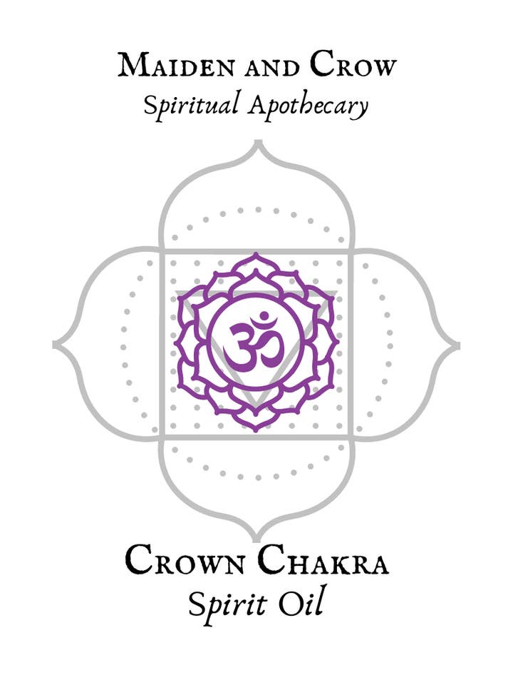 Crown Chakra Spirit Oil per la vendita all'ingrosso da parte di Maiden and Crow Spiritual Apothecary