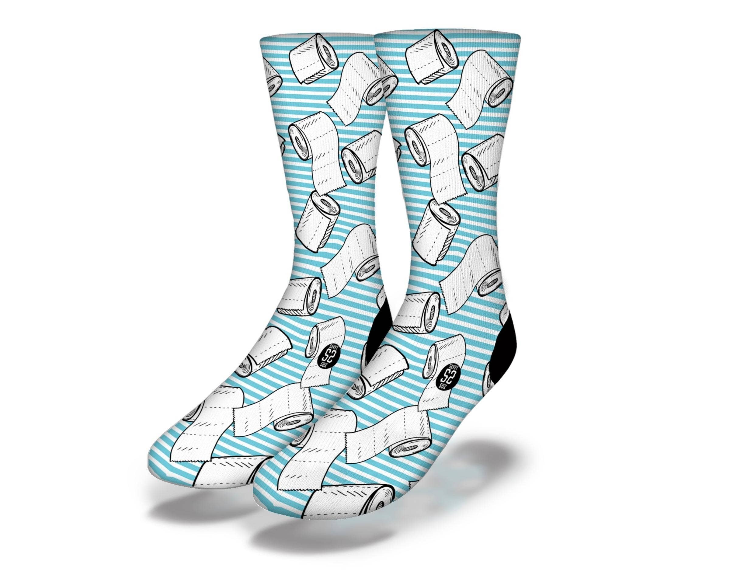 Savvy Sox - Wholesale Socks - Unisex - TOILET PAPER SCARCITY Funny Coronavirus Quarantine (Teal)0