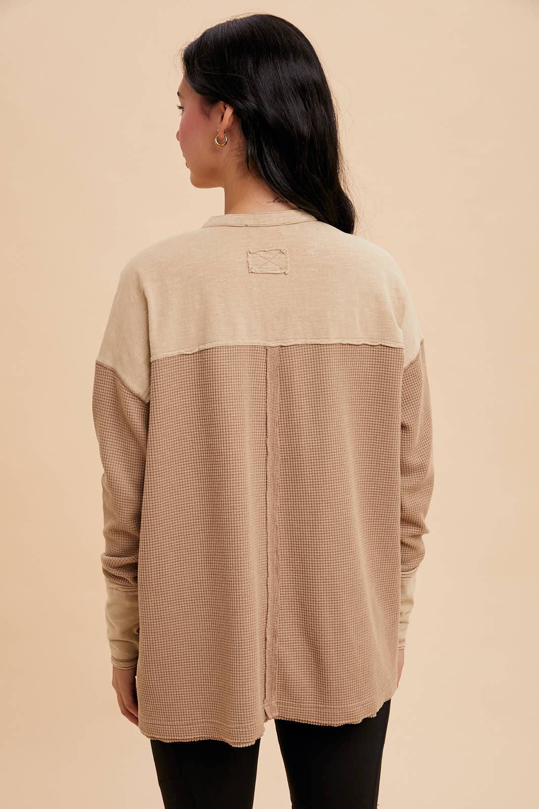 In Loom - Wholesale Knit Top - Women's - GARMENT WASHED THERMAL HENLEY5