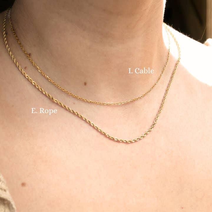 Blueyejewelry - Wholesale Link & Chain Necklace - Dainty Gold Necklaces - 18k Gold PVD Plated Chains9
