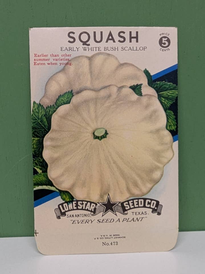 Weiße Kürbis leere Saatguttüte für den Großhandel von vintagegoodies