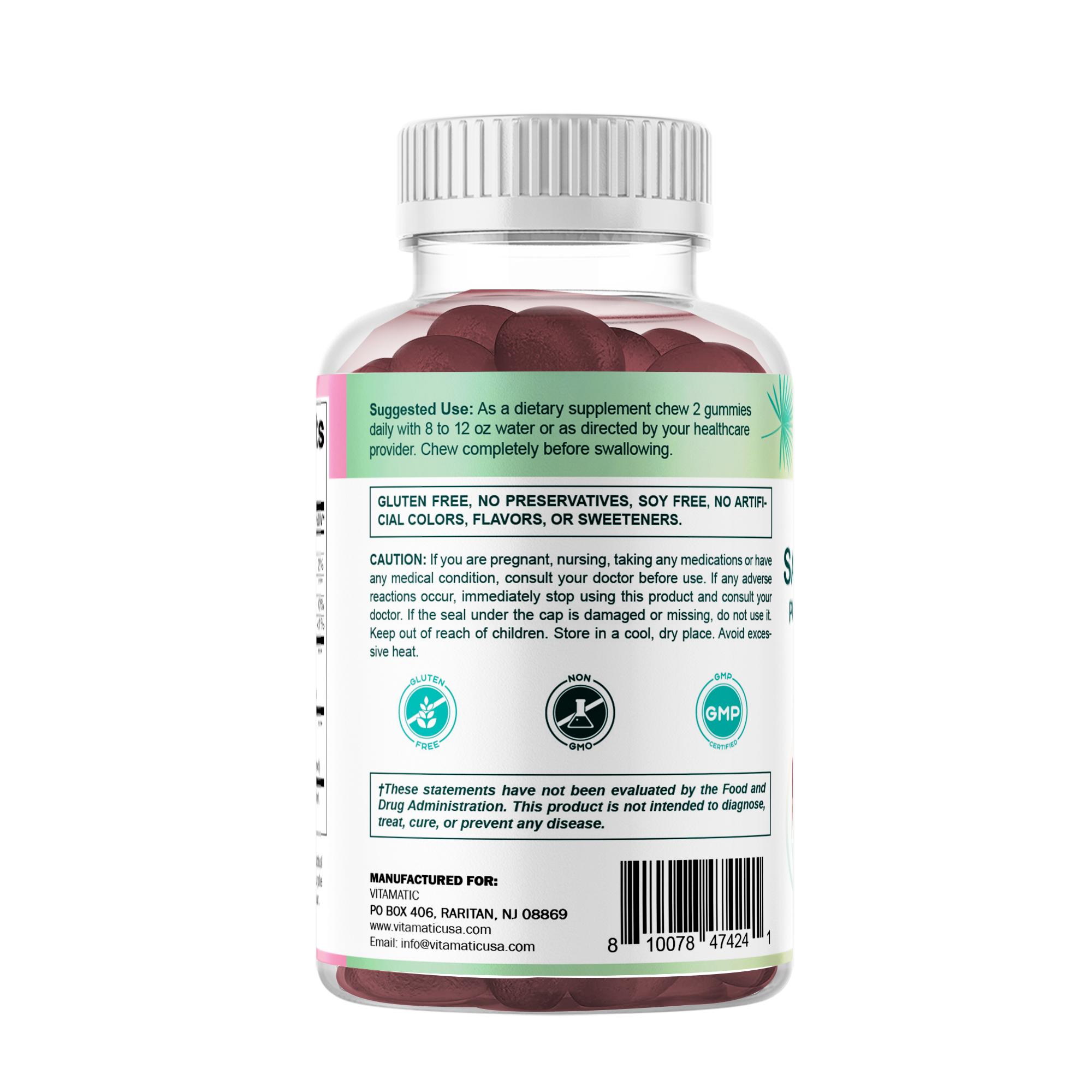 Vitamatic - Wholesale Oral Supplement/Vitamin - Vitamatic| Saw Palmetto with Pumpkin Seed  |Raspberry Flavor9