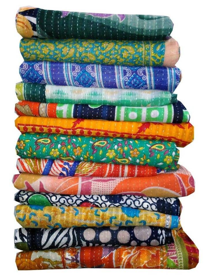 Meghcraft - Wholesale Quilt - Assorted Handmade Bohemian Kantha Hand Stitched Quilt Throw5