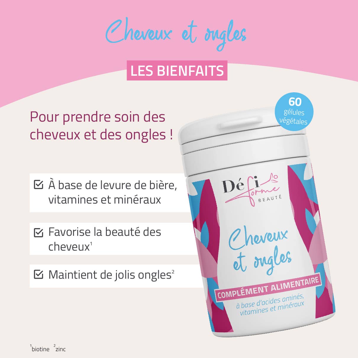 Défi Forme - Wholesale Voedingssupplement/vitamine - Haar en nagels verzorging - voedingssupplement met biotine en zink4