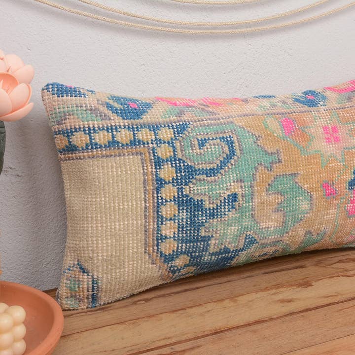 Ethnical Kilim Rug Antique Throw Pillow Patchwork Lumbar for wholesale by Kilim Pillow Decors