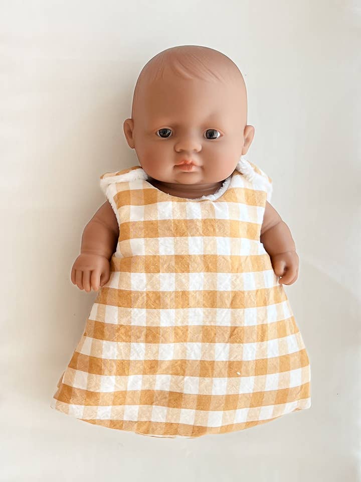 21cm Doll Gingham Sleeping Bag for wholesale by mini play society