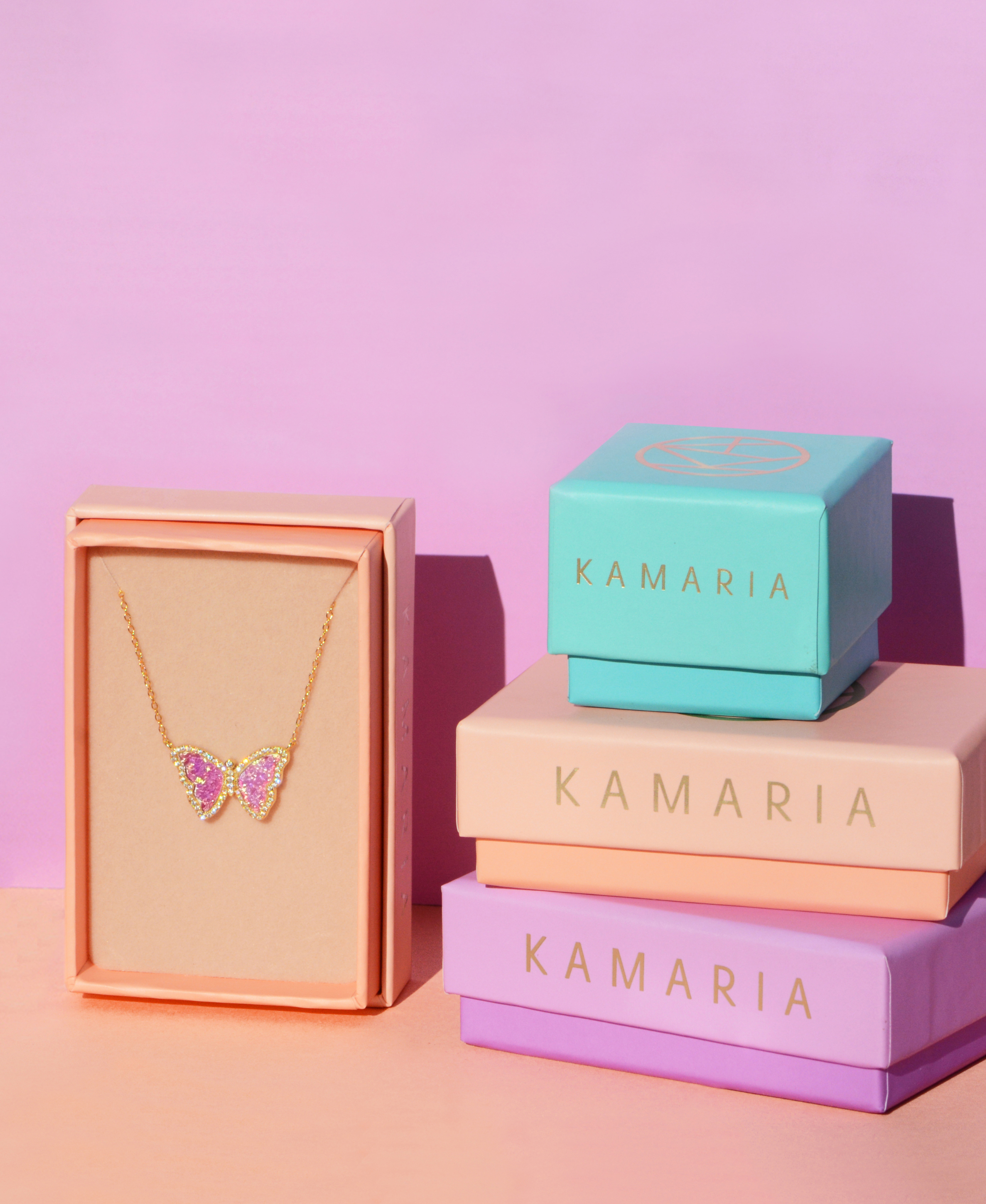 Kamaria Jewelry - Wholesale Pendant/Charm Necklace - Opal Butterfly Necklace With Crystals43