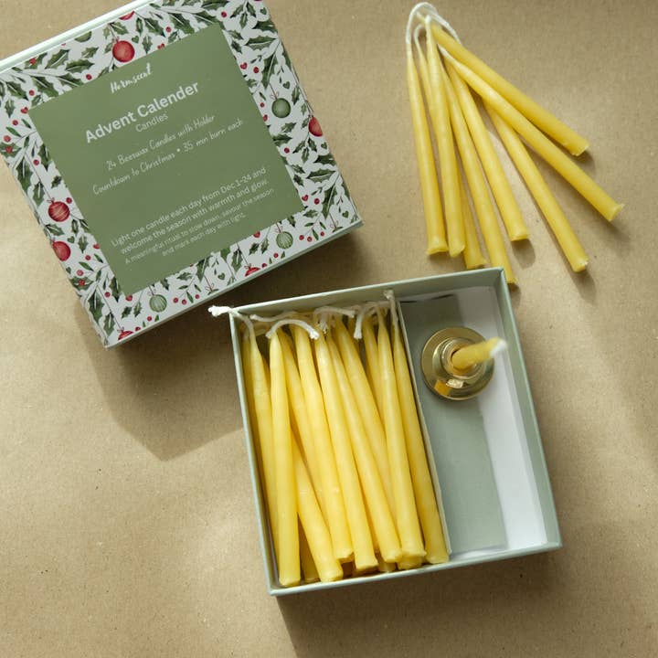Hormscent - Wholesale Advent Calendar - Advent Calendar Hand-Dipped Pure Beeswax Candle Set 242
