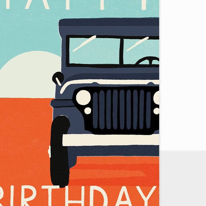 Honcho Happy Birthday Jeep for wholesale by Laura Darrington Design Ltd