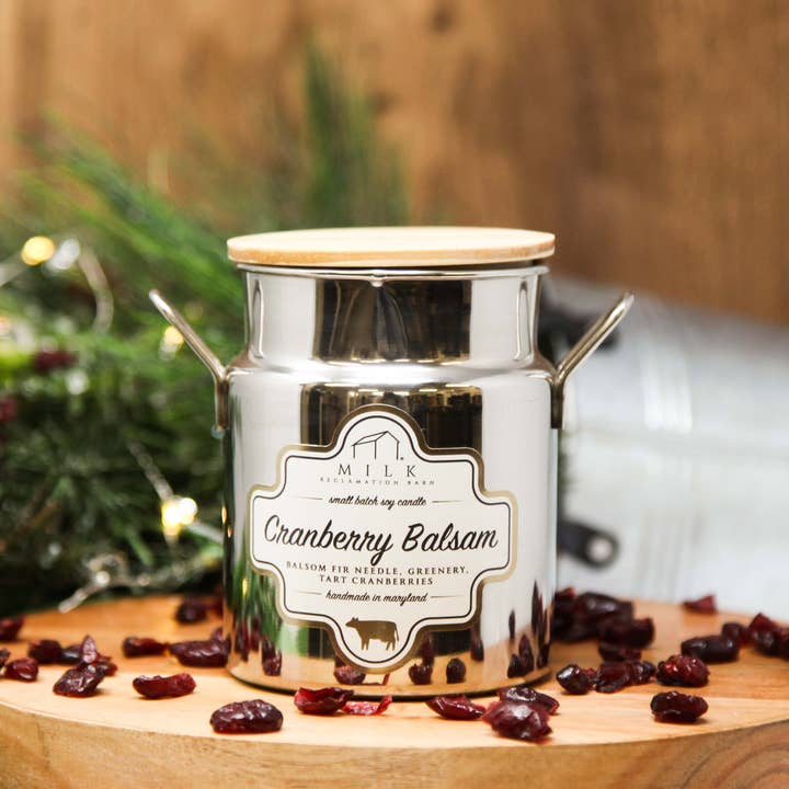 Milk Reclamation Barn - Wholesale Jar/Filled Candle - Milk Churn Candle Cranberry Balsam