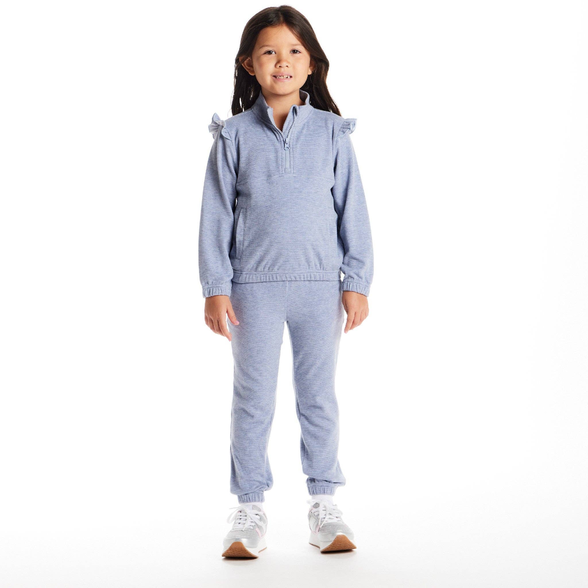 Kids Quarter Zip Sweatshirt Set | Navy for wholesale on Faire7