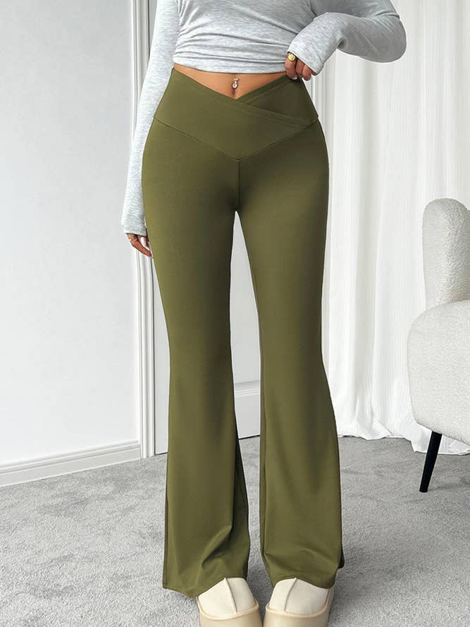 UNISHE - Wholesale Pants - Women's - High Waist Elastic Flare Yoga Pants DY234