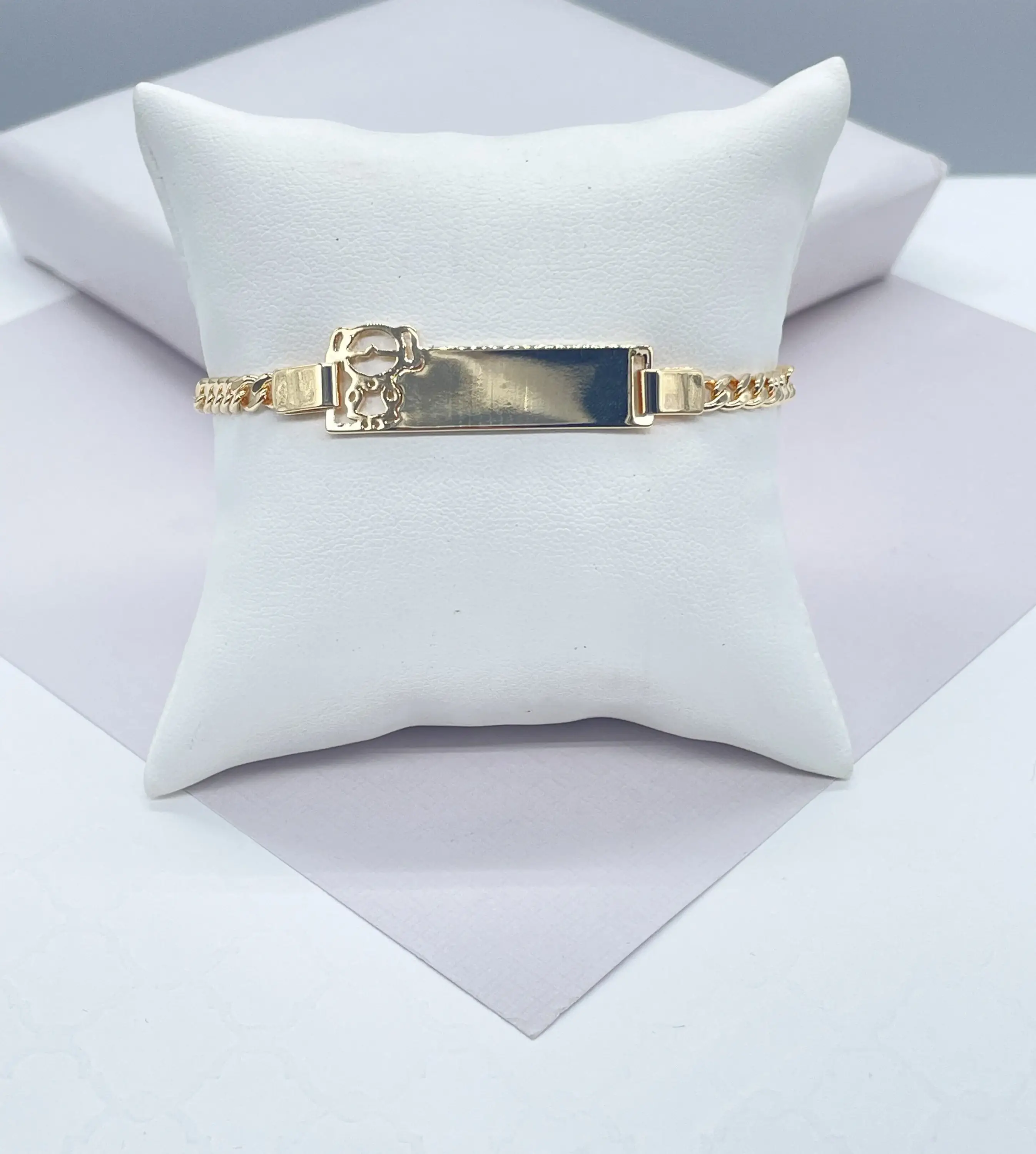 Milie - Wholesale Bangle Bracelet - Kids & Baby - 18k GF Cuban Link Children's ID Bracelet3