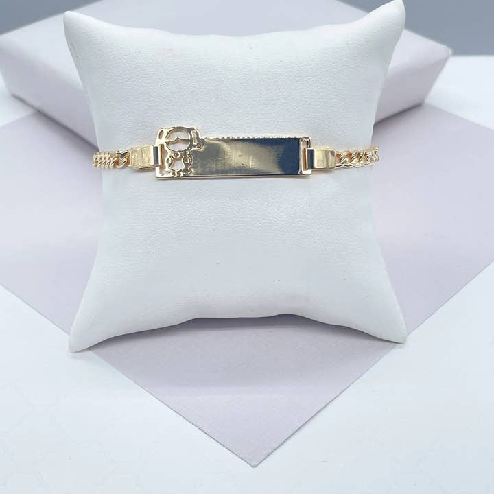 Milie - Wholesale Bangle Bracelet - Kids & Baby - 18k GF Cuban Link Children's ID Bracelet3