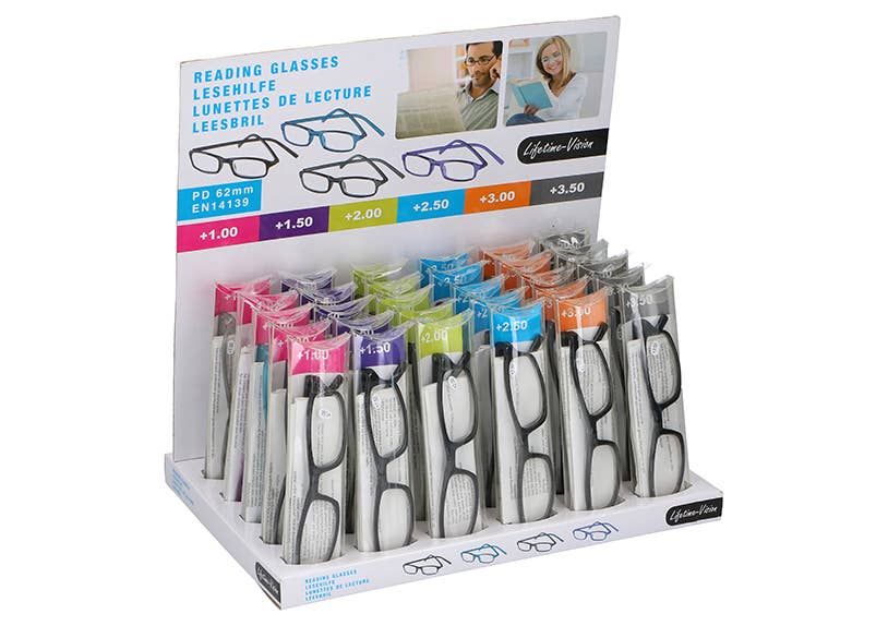 Wurm - Wholesale Gag Gift/Novelty Gift - Reading aid with plastic frame, 6 strengths, 4x, (W/H/D) 3x13x2cm1