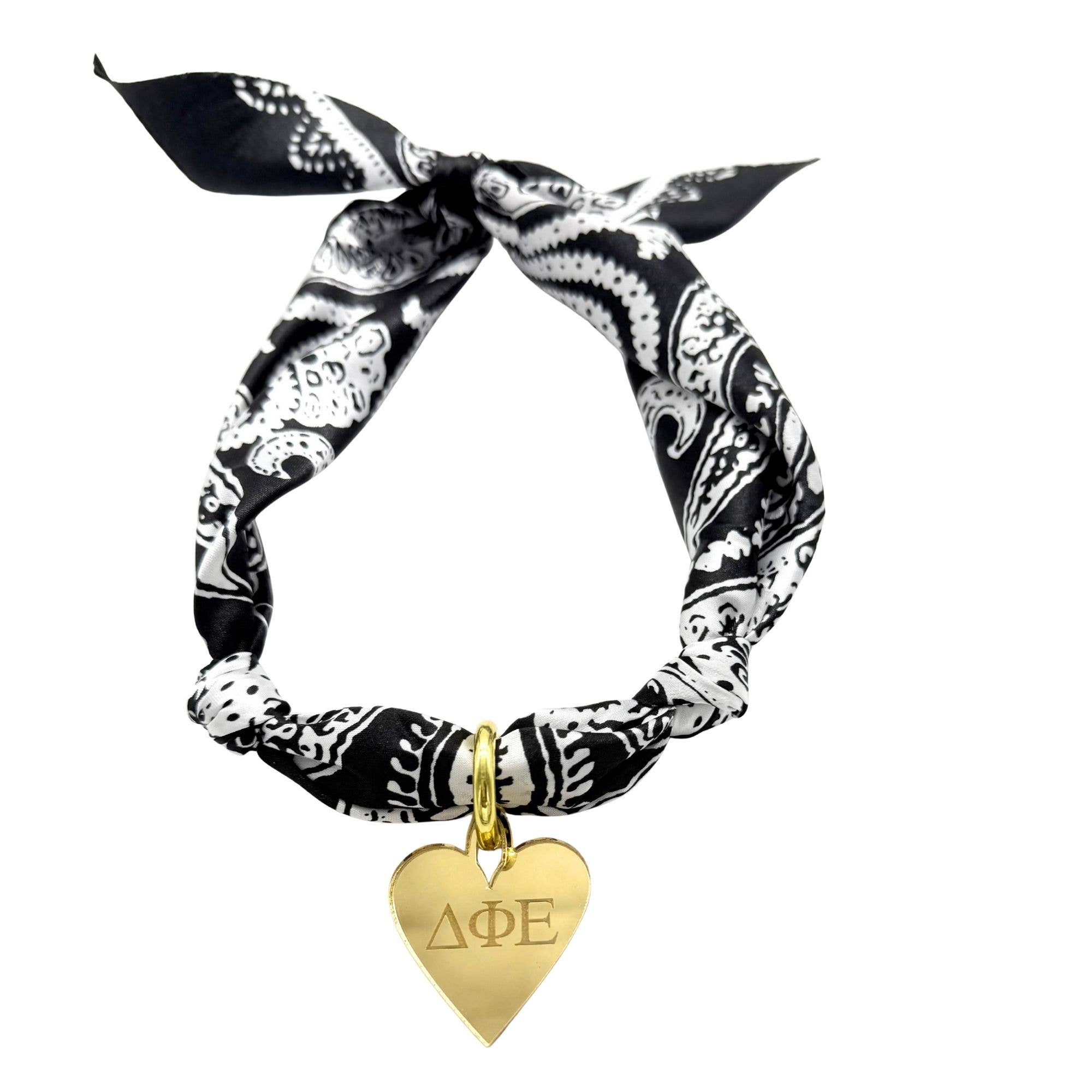 Sarahndipity Shop - Wholesale Scarf - Women's - Sorority Scarf with Engraved Greek Letter Gold Heart Charm28