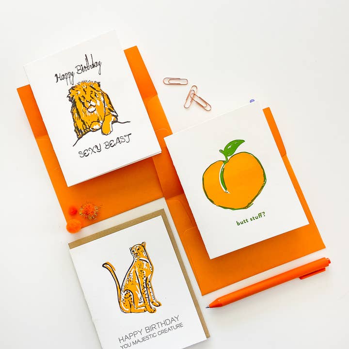 Steel Petal Press - Vente Cartes d'anniversaire - Sexy Beast Birthday - Carte de vœux d'anniversaire Letterpress2